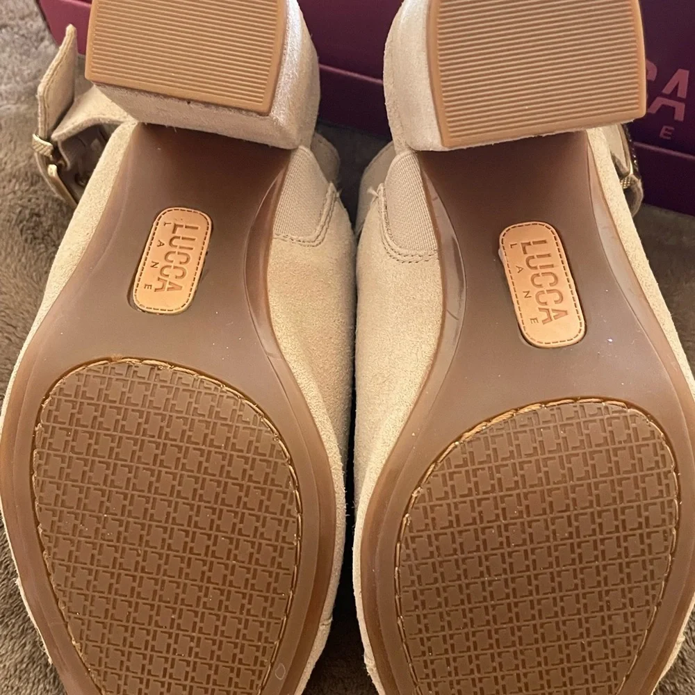 LUCCA LANE Women's Natural Seleste Open Toe Ankle Strap Heel Sandals BRAND NEW - Picture 6 of 8